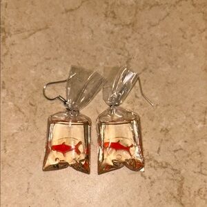 Goldfish in Clear Bag Earrings